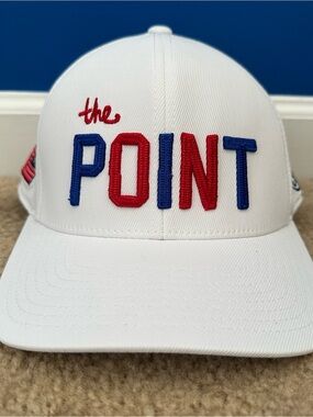 G/Fore Hat Cap The Point 110 Flexfit Tech White Snapback Golf Embroidered New